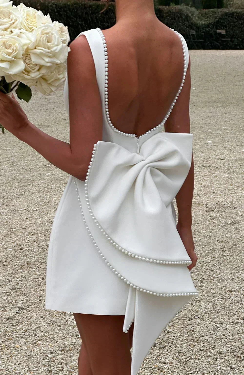 Robe de cocktail pour femme à dos noué