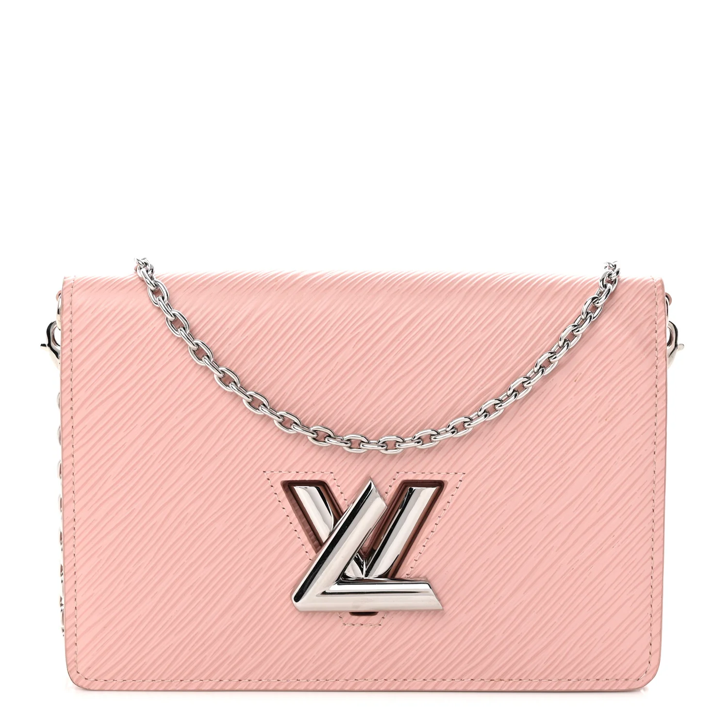 Epi Twist Belt Chain Wallet Rose Ballerine