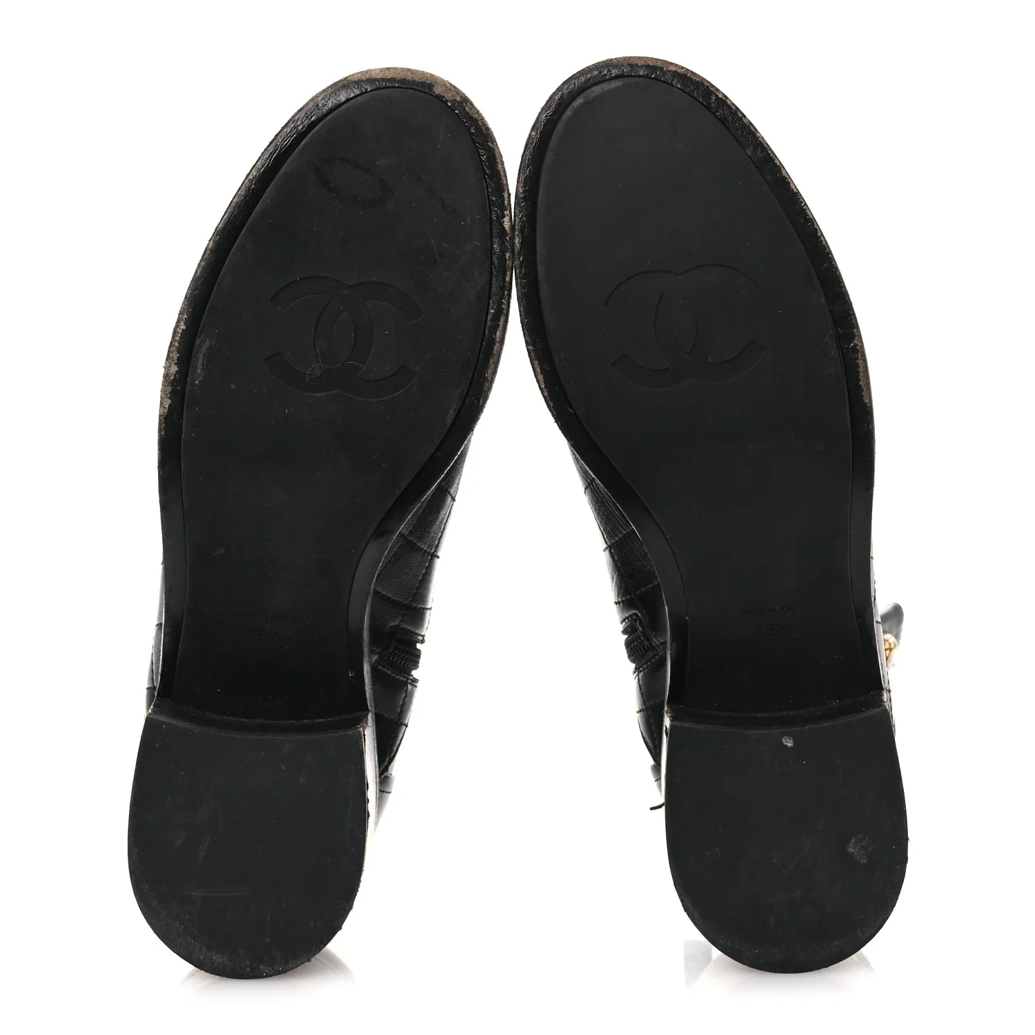 Lambskin Pearl Short Boots 38.5 Black