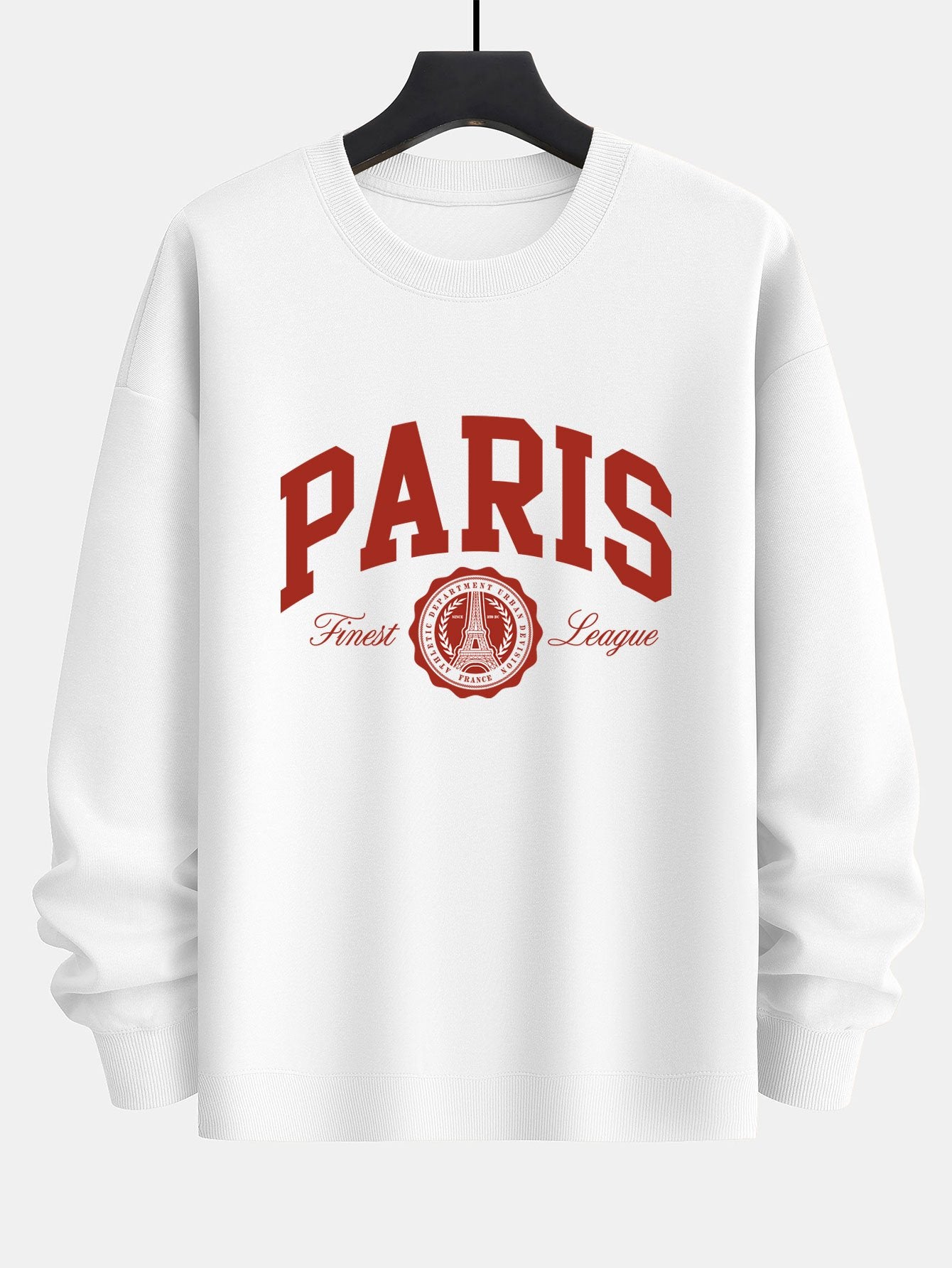 Sweat-shirt décontracté à imprimé universitaire Paris