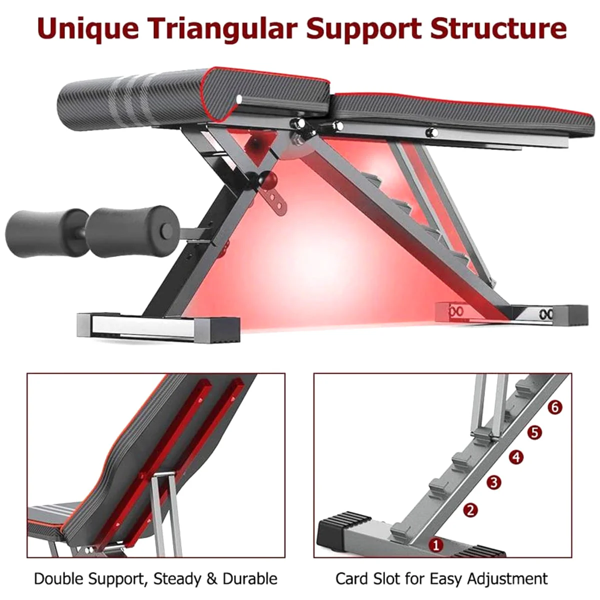 Upgraded Adjustable Weight Bench,Utility Olympic Gym Bench Press for Full Body Home Gym Workout Bench Multi-Purpose Strength Training Foldable Incline/Decline Benchs, 550 lbs Capacity - Image 4