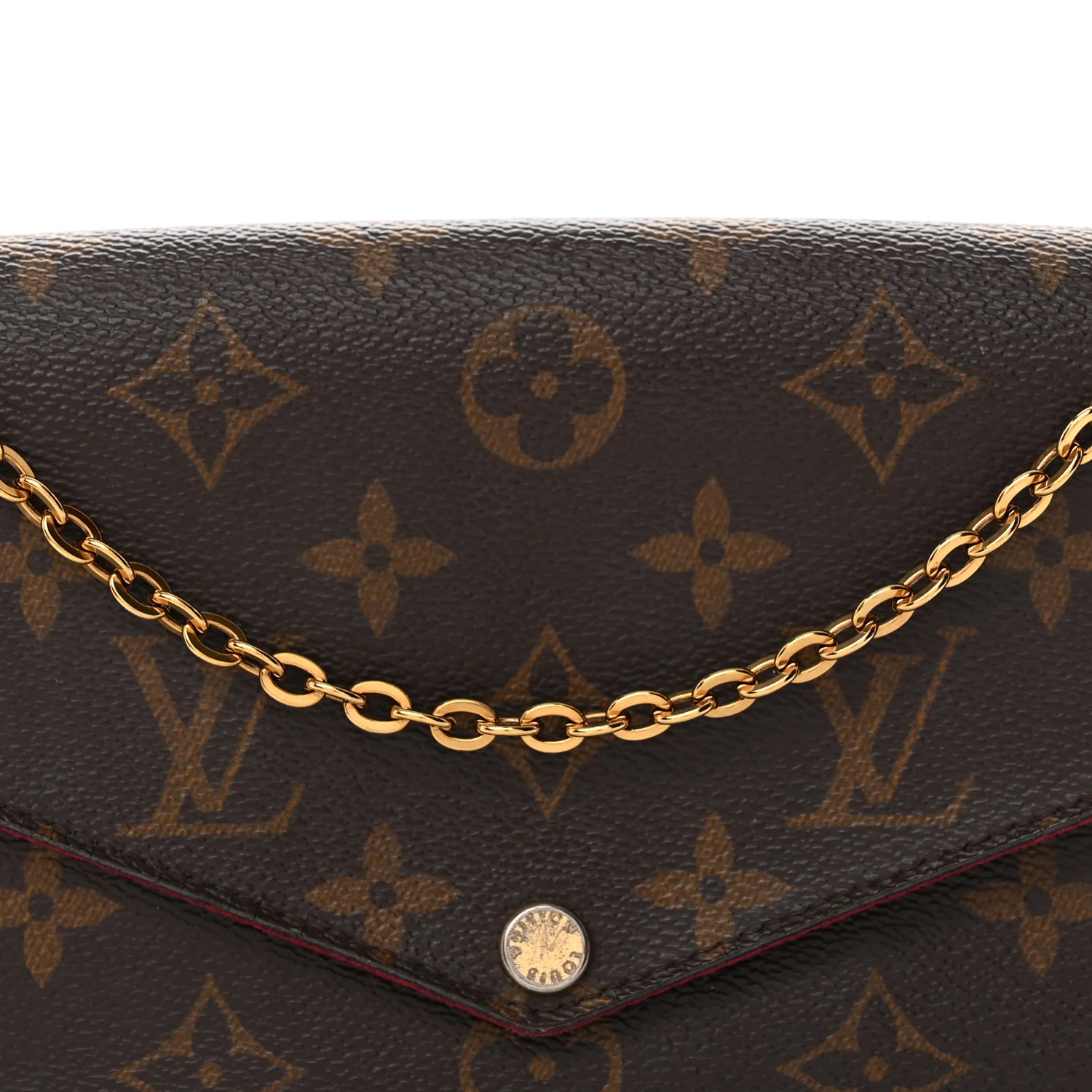 Monogram Pochette Felicie Chain Wallet Fuchsia