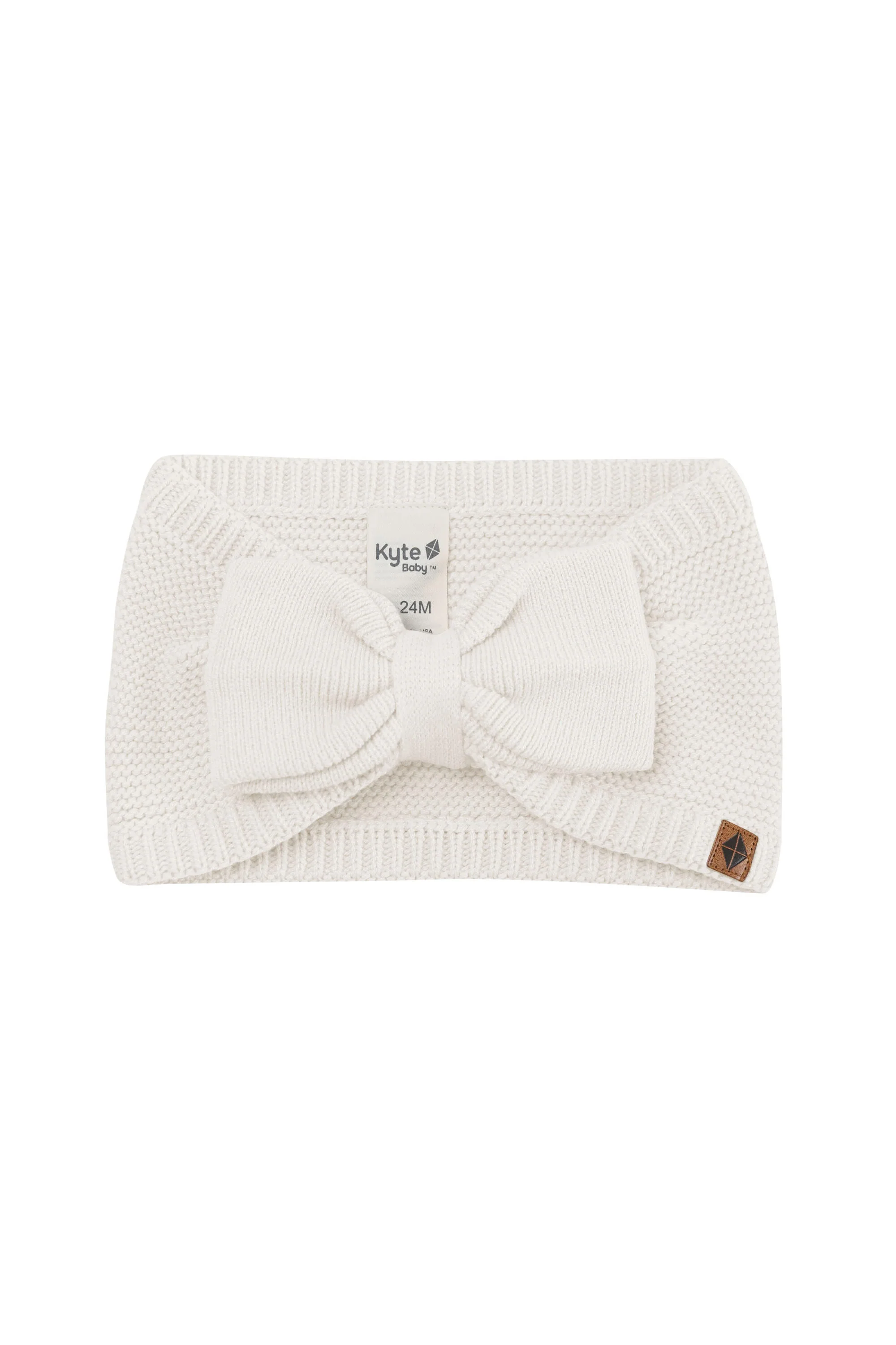 Chunky Knit Bow Headband in Oat