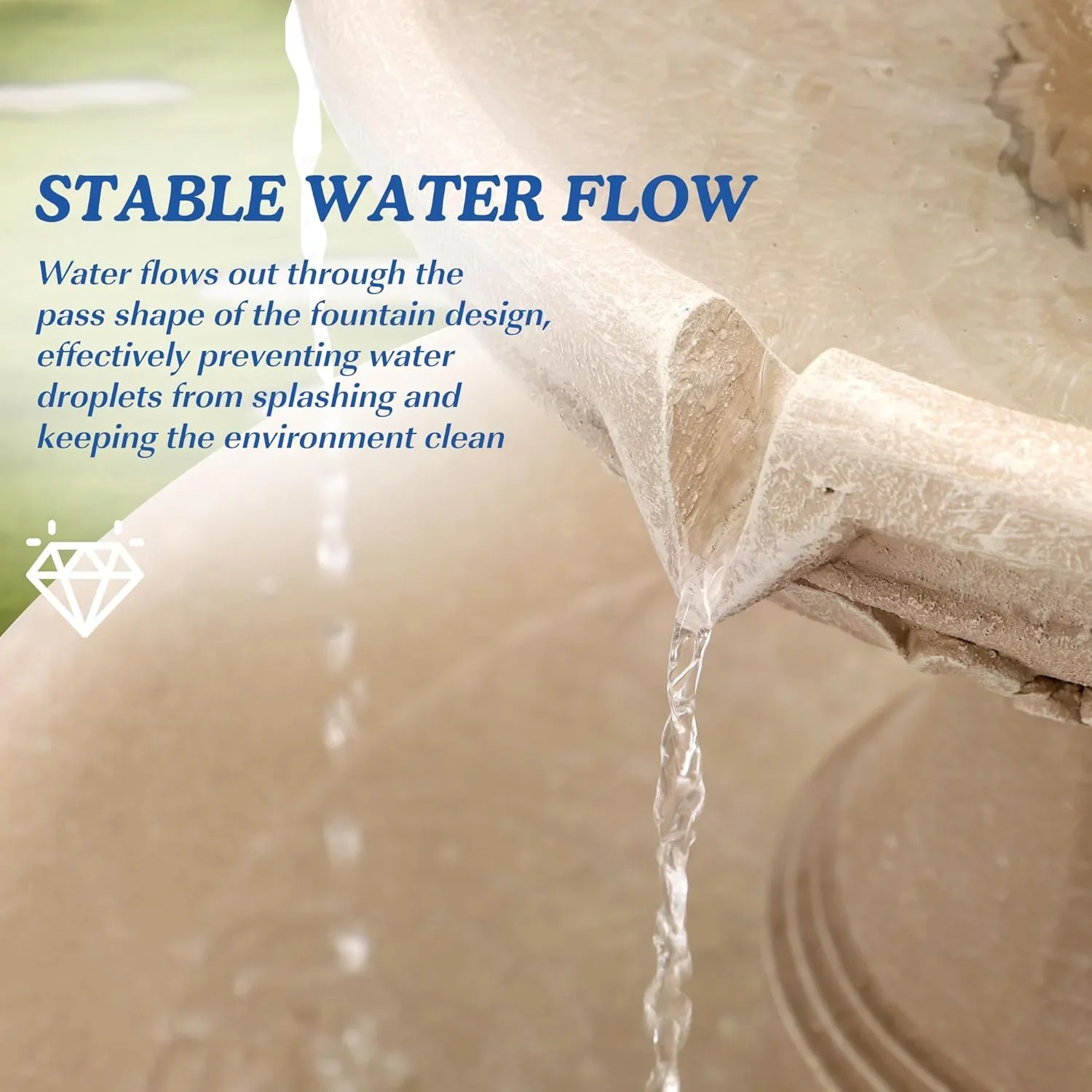 MAGIC UNION Outdoor Garden Water Fountains, 48.4 H Italian Style Fountains and Waterfalls Outside, 3-Tier Large Bubbler Cascading Indoor Floor Water Fountain Features with Pump for Home Yard Decor