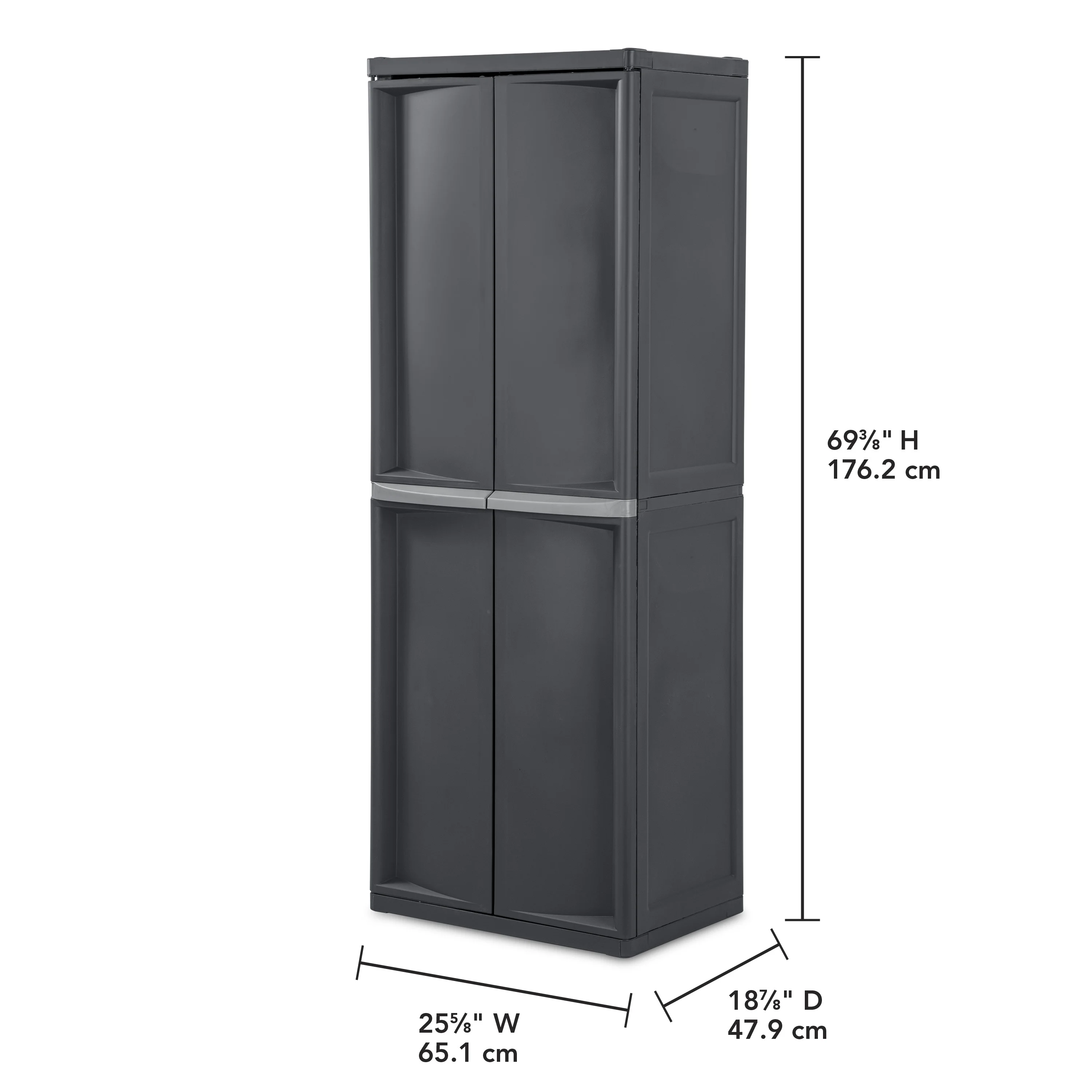 Sterilite 4 Shelf Cabinet Plastic, Flat Gray