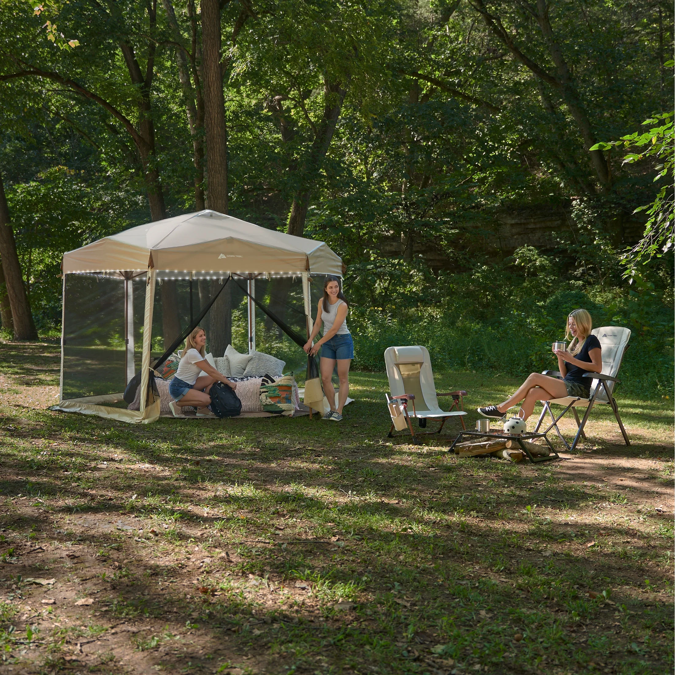 12' x 10' Glamping Hexagon Lighted Canopy - Image 3