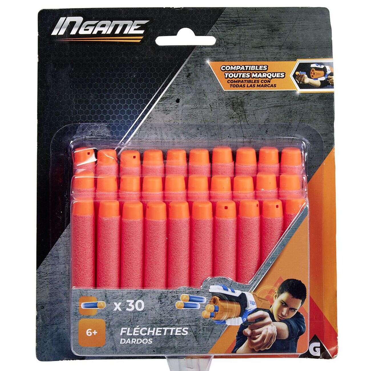 Fléchette en mousse bleu et rouge x30