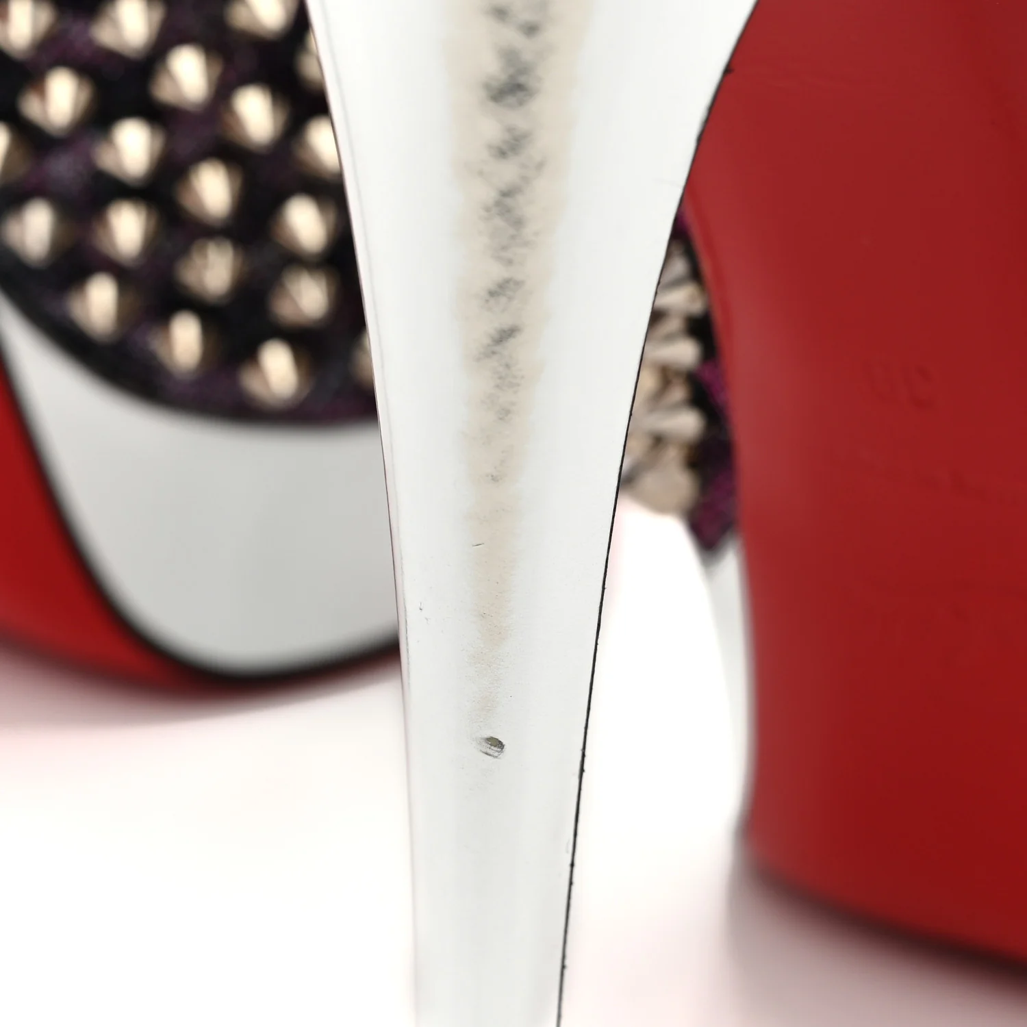 Lame Satin Lady Peep Spikes 150 Pumps 39 Turquoise Violet Silver