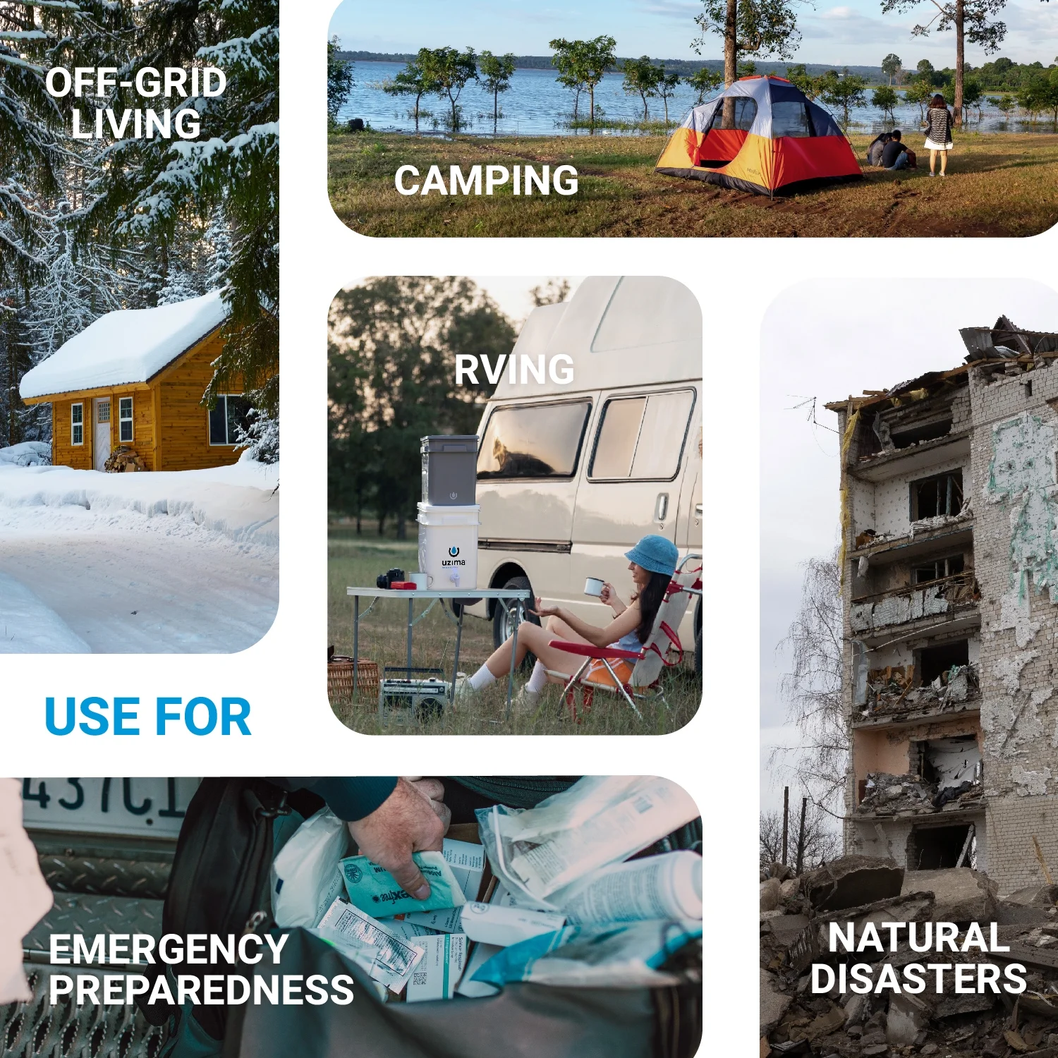Uzima UZ - 2 Camping Water Filter System, Emergency Use for Hiking and Backpacking