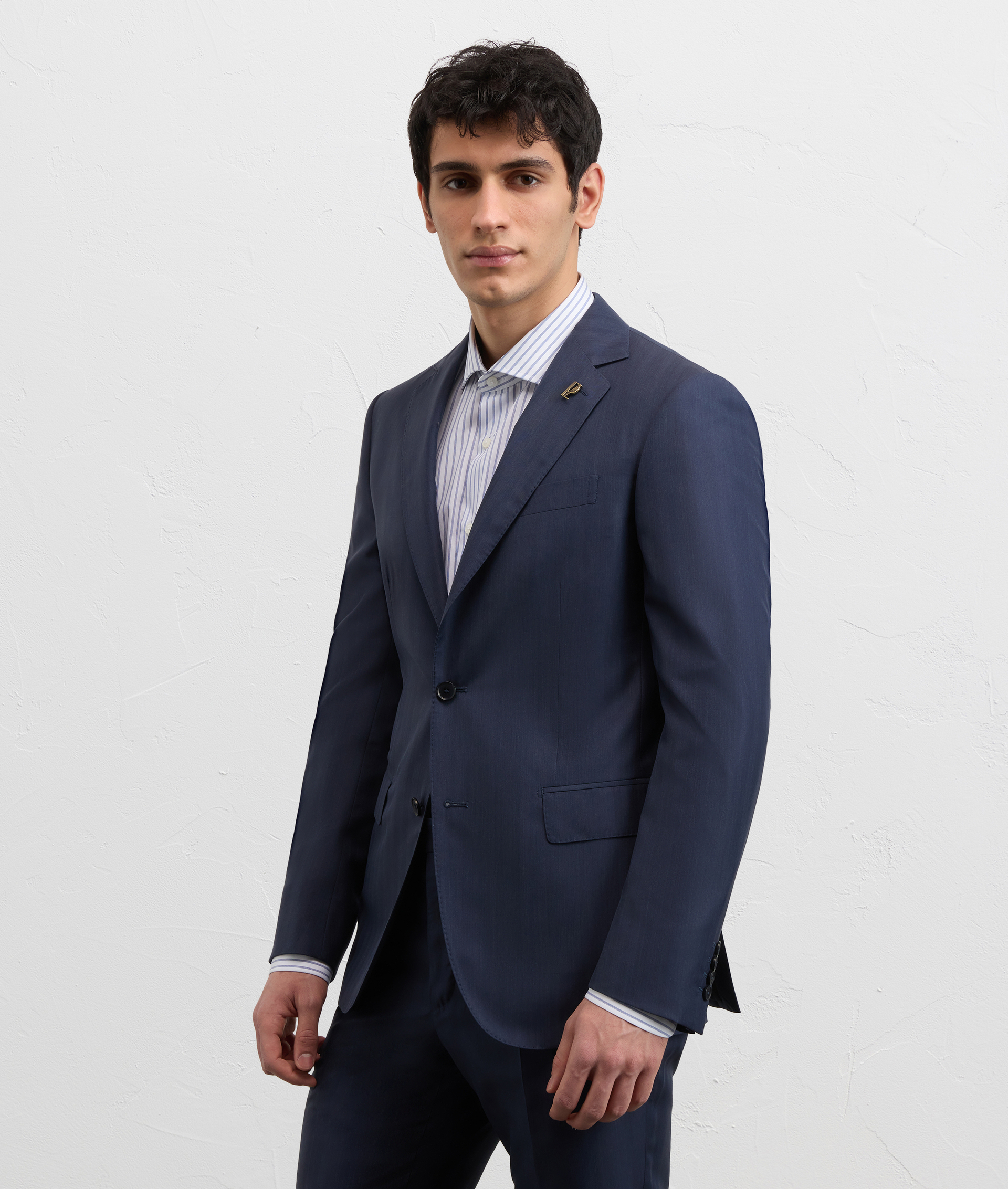 VICENZA LINE DRESS IN BLUE WOOL AND SILK