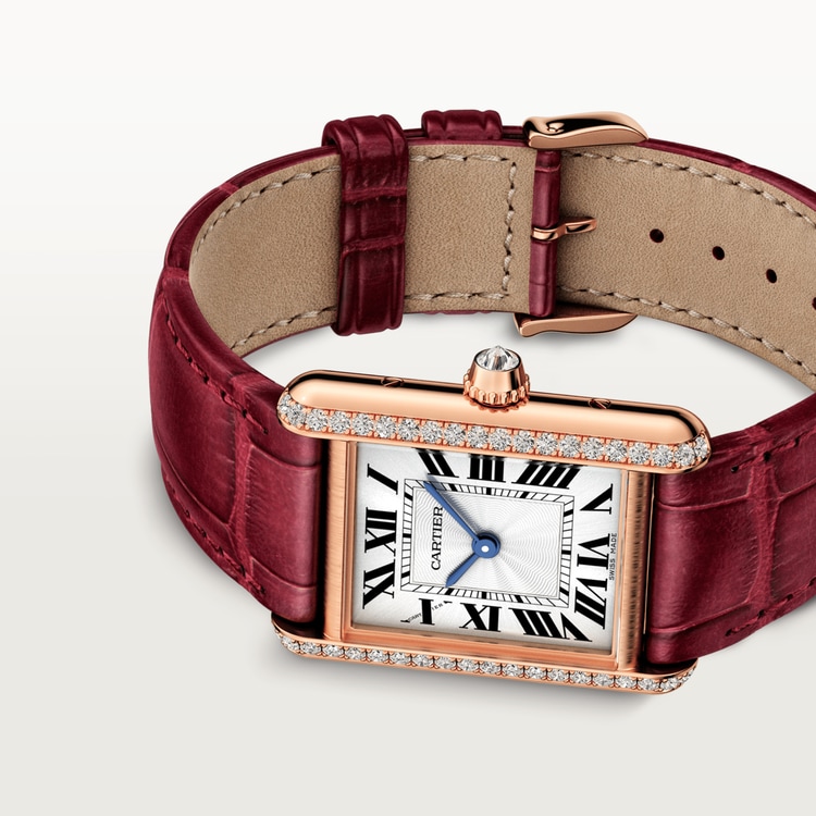 [Super Clone]TANK LOUIS  Rose Gold Diamond 22mm