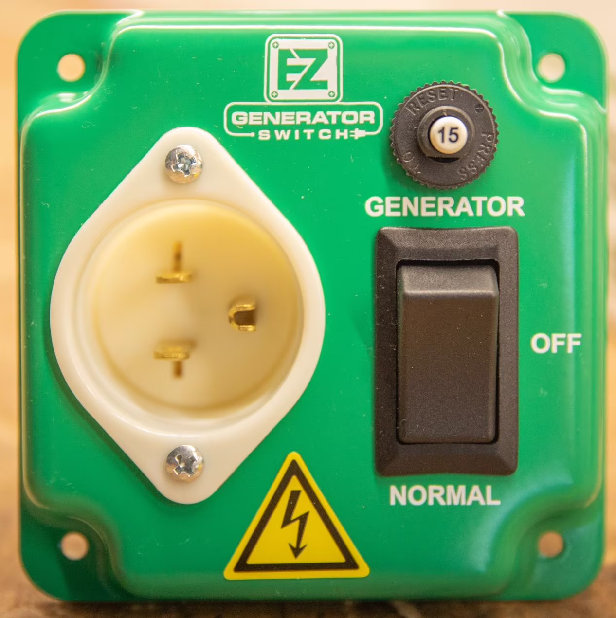 Generator Switch, 15A 125V Green Manual Transfer Electrical Switch
