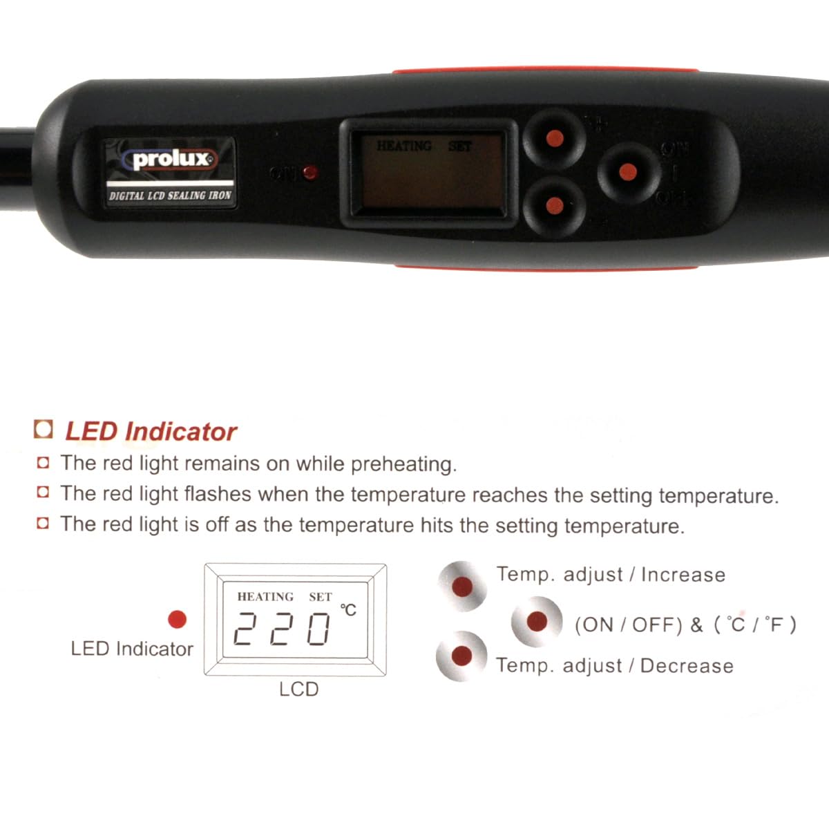Sealing Iron Electric LCD Digital Veneer Edge Banding Sealing Iron 110V US Standard Temperature 100-220℃