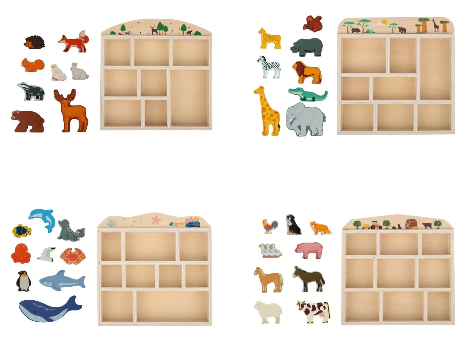 lupilu Coffret danimaux en bois