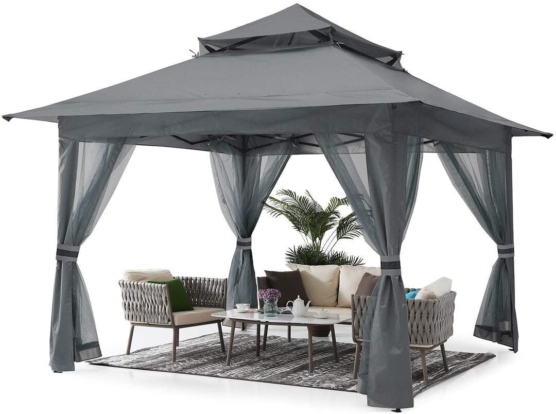 Gazebo pliant extérieur 13x13 avec moustiquaire
