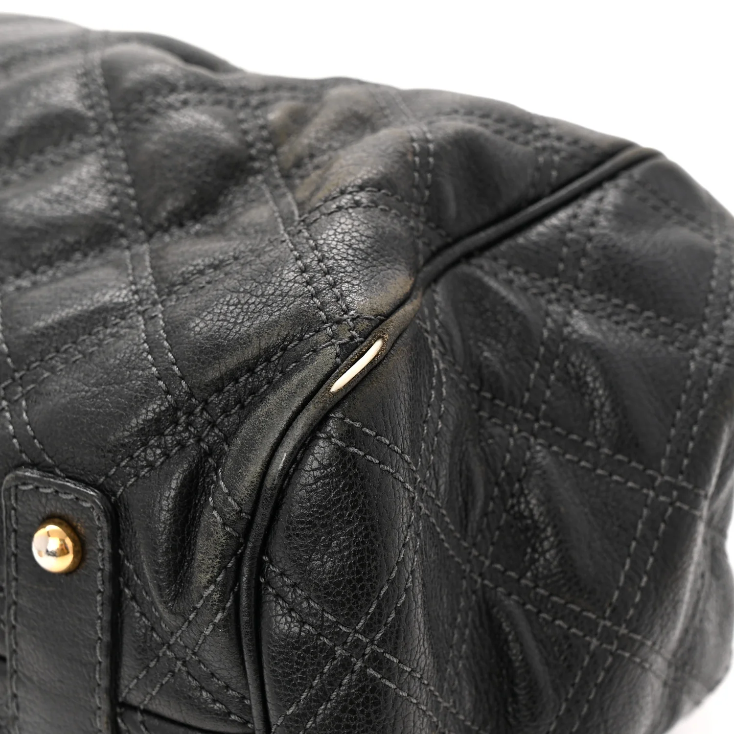 Calfskin Quilted Stam Black