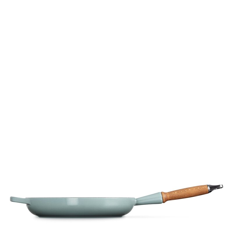 Signature støpejernspanne med trehåndtak 28 cm sea salt
