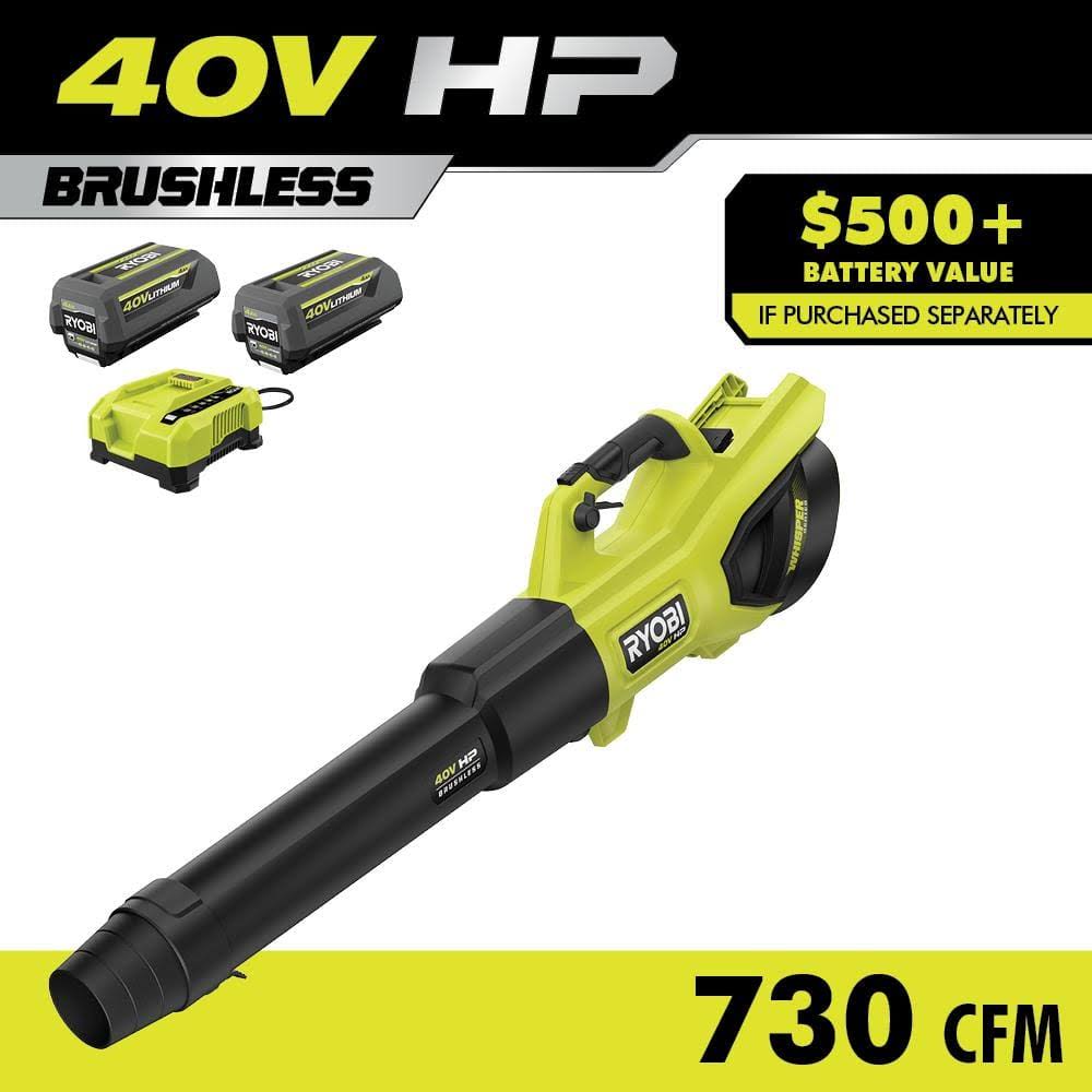 Ryobi Cordless Leaf Blower Ry404100 40V HP Brushless Whisper Series.