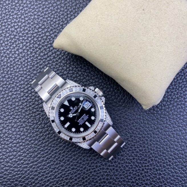 Rolex Submariner 116610 Black Dial Diamond Case 40MM Men's Watch