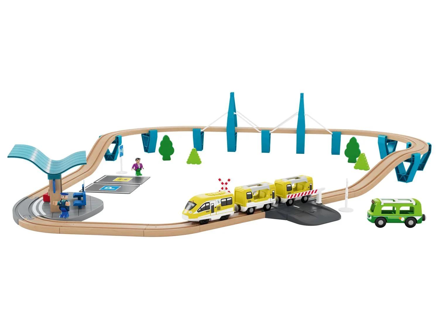 Playtive Set de chemin de train en bois