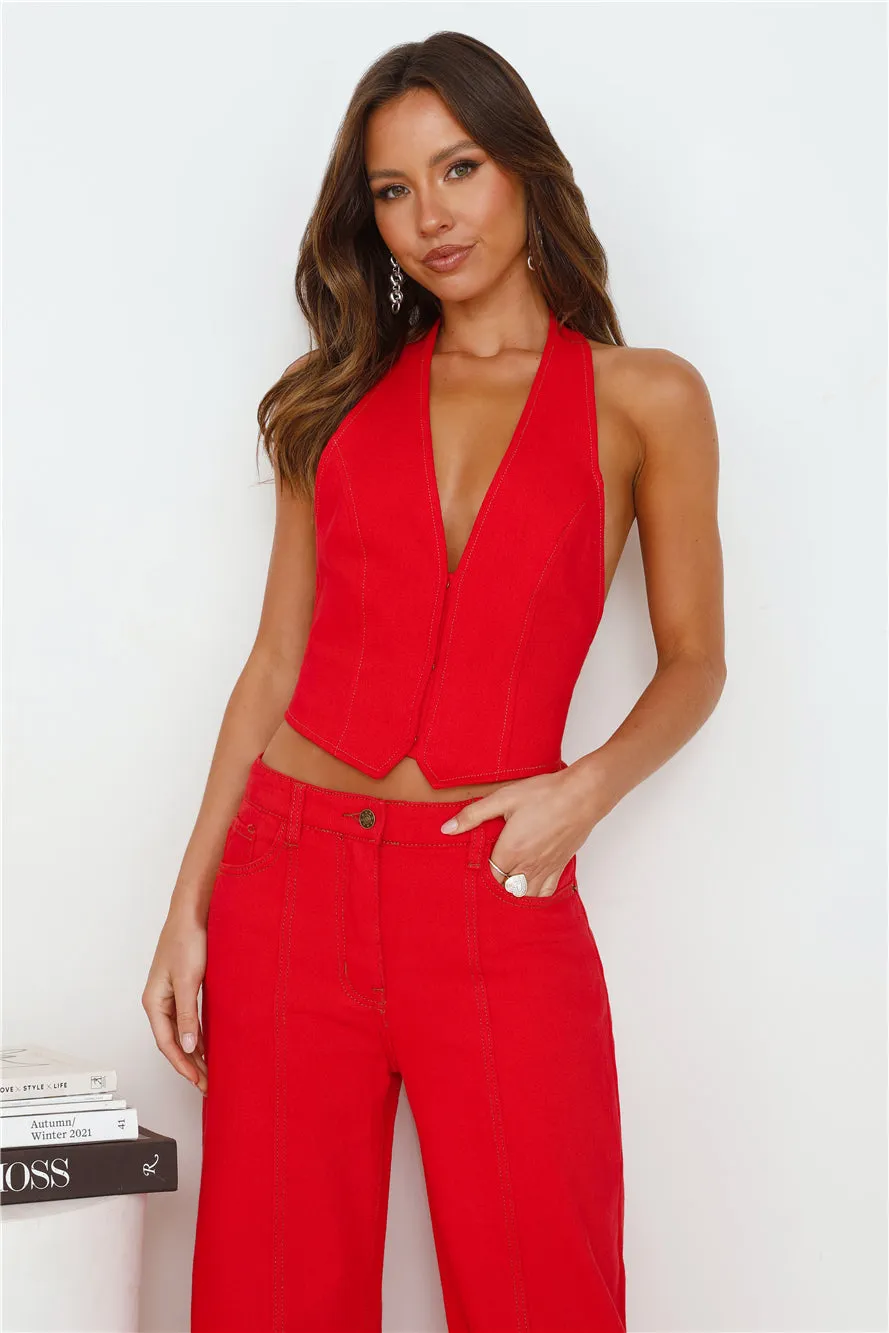 LIONESS Je Suis Halter Crimson