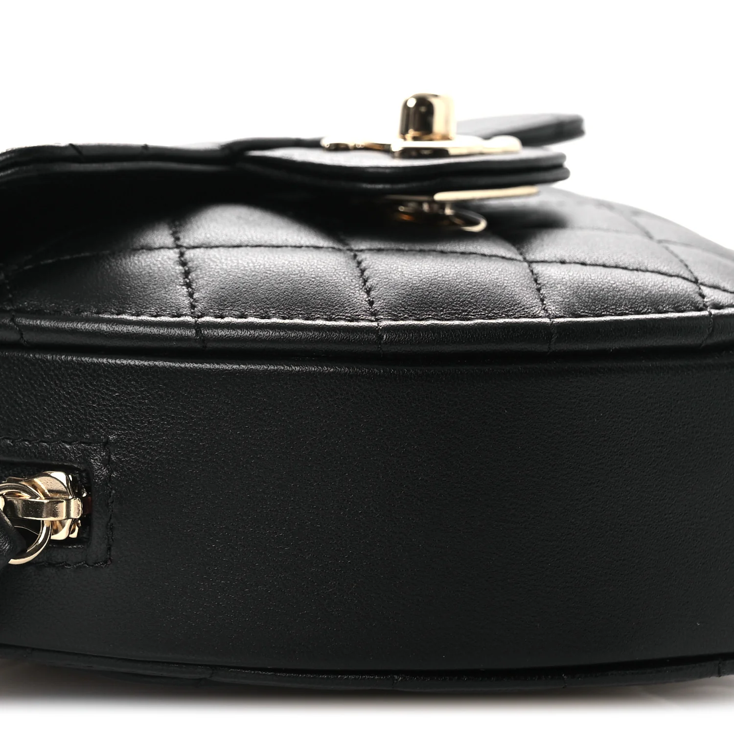 Lambskin Quilted CC In Love Heart Clutch With Chain Black