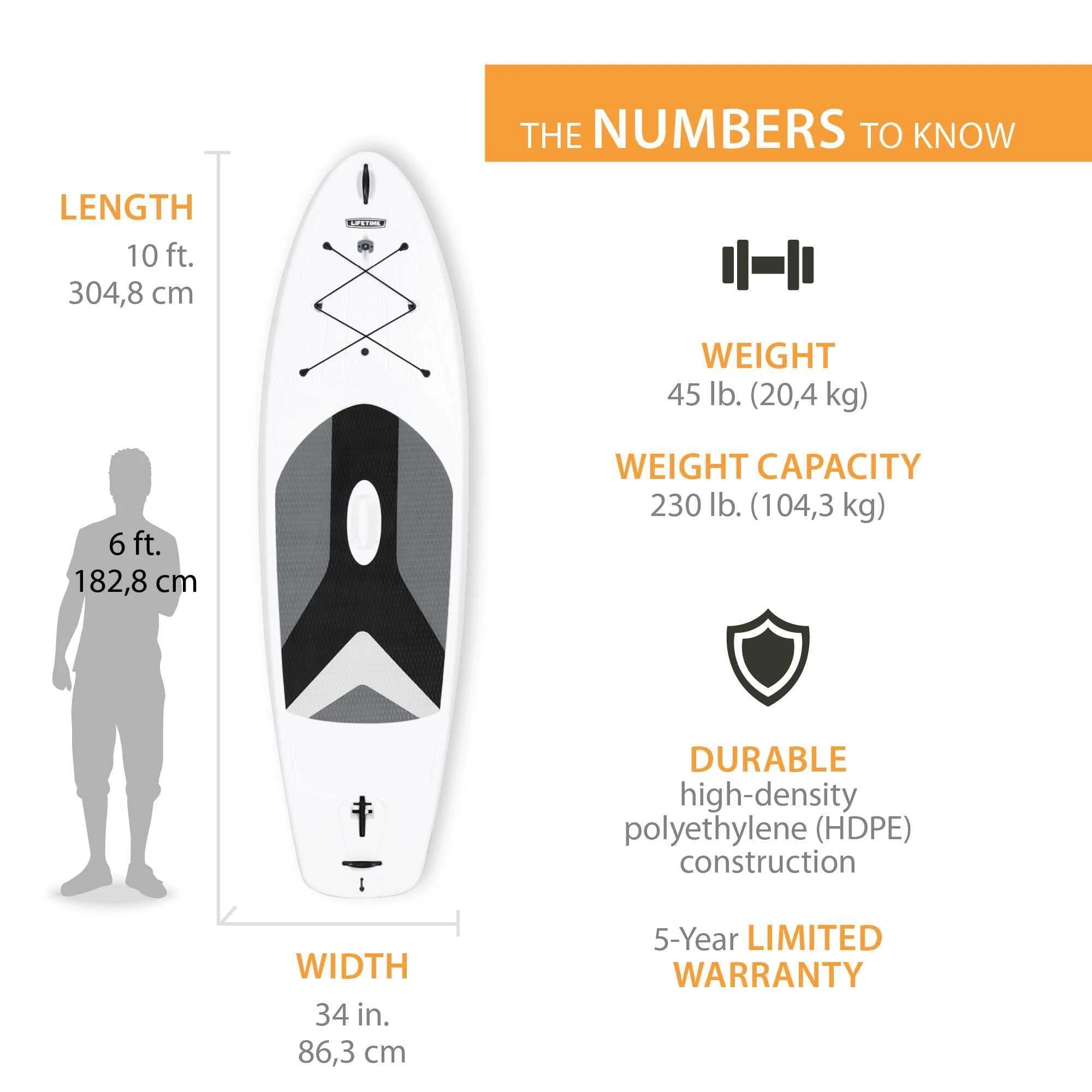 Lifetime Stand Up Paddle Board, Horizon 10' White, Set of 2 90749 Image 2