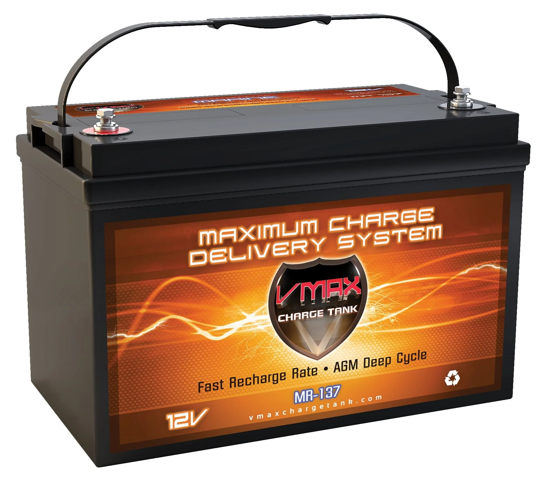 VMAX MR137 120 12V 120Ah AGM Deep Cycle Marine Battery for Minn Kota Terrova 55 12v 55lb Trolling Motor