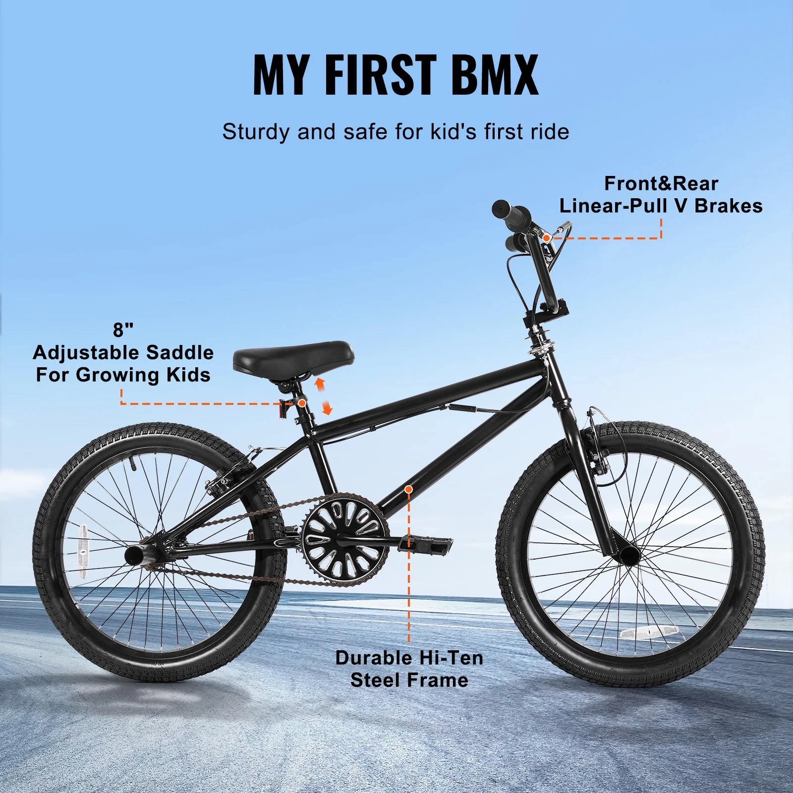 BMX Cycle, Freestyle Bike with 20-Inch Wheels, BMX Racing Cycle with 360° Rotator and Four Pegs, Suitable for Novice to Skilled Riders, BMX Bikes for Teens and Adults(20" All-Wheel Brake) - Image 8