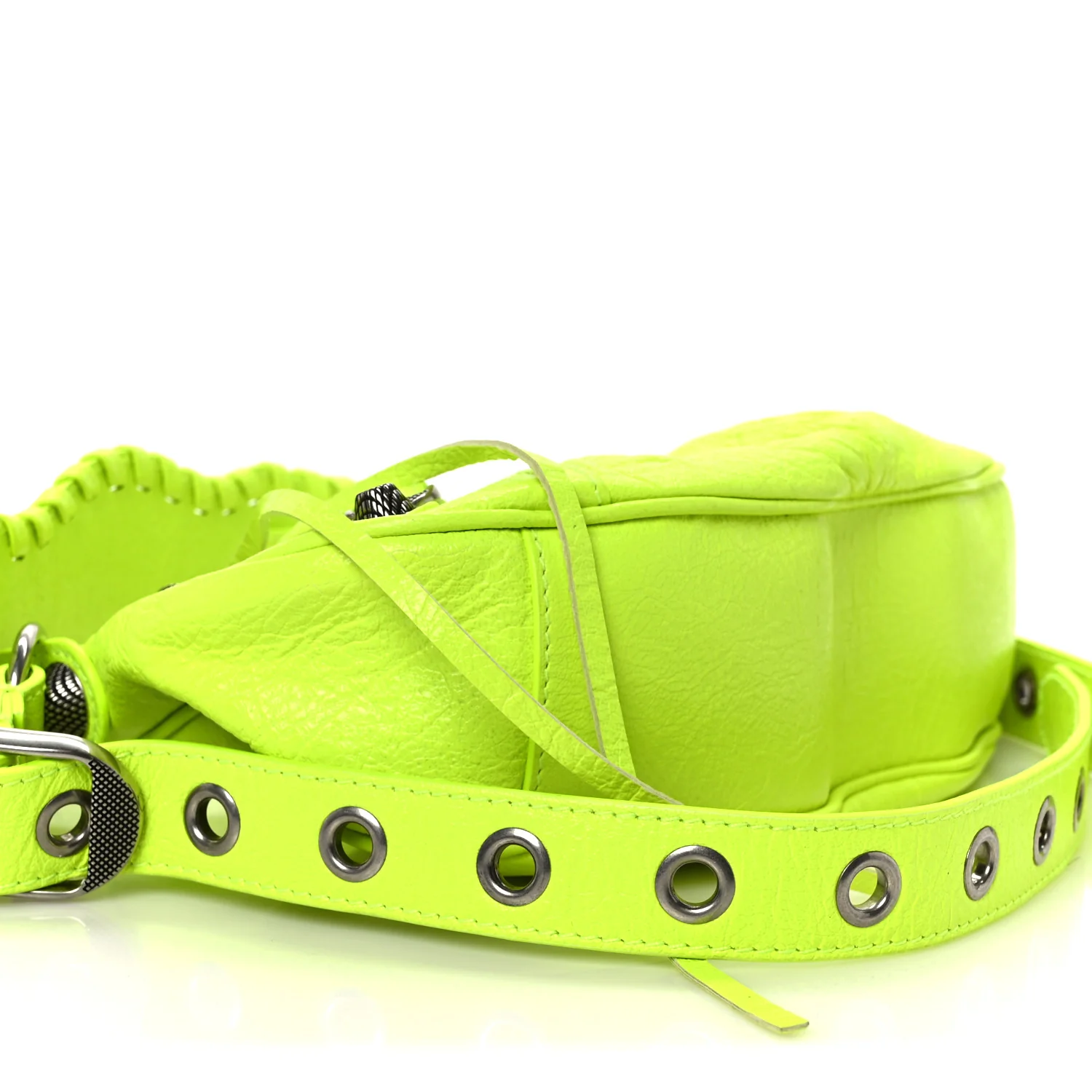 Agneau Arena Le Cagole Shoulder Bag XS Fluo Yellow