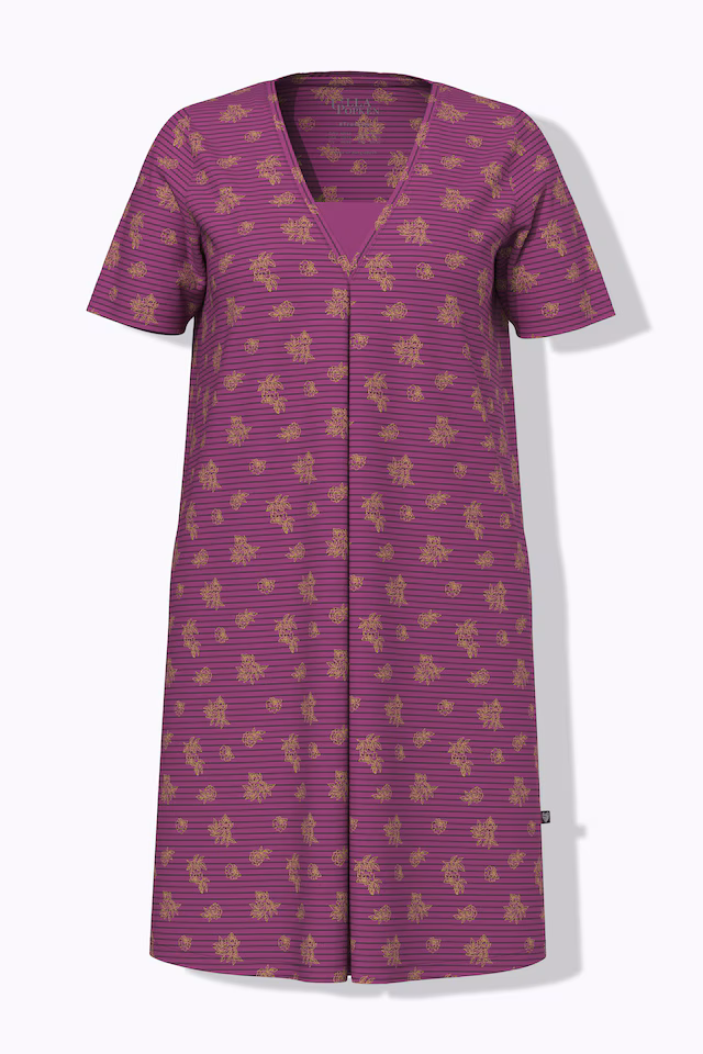 Pinstripe Petal Short Sleeve Nightgown
