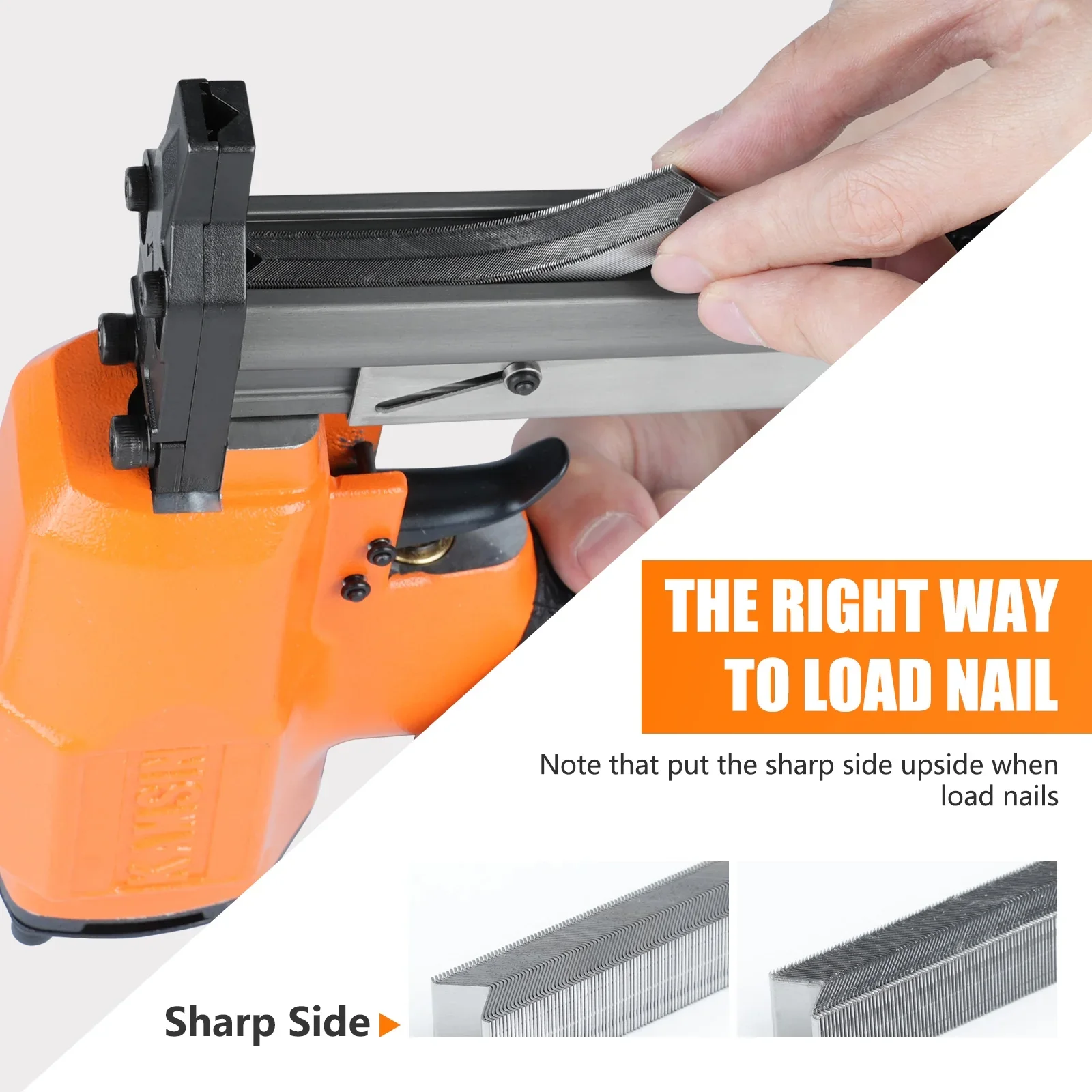 KAMSIN V1015 30 Gauge Pneumatic Framing Nail Gun, Picture Frame V Nailer 5/16'' to 19/32'', 1 Piece