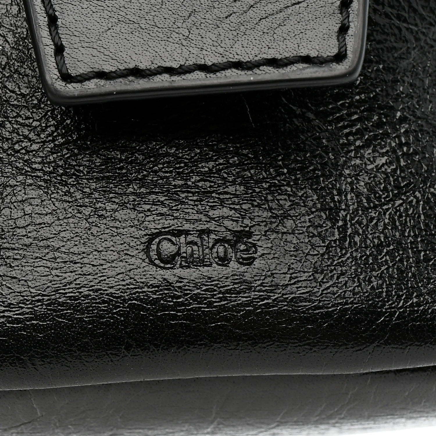 Shiny Calfskin Camera Crossbody Black