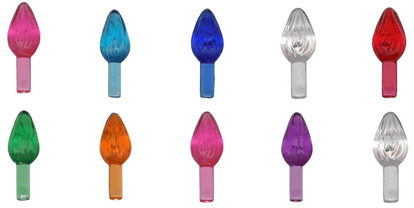 Creative Hobbies Plastic Lites for Ceramic Christmas Trees, Medium Twist Light Ornaments, Multi Colors, 144 Piece Pack