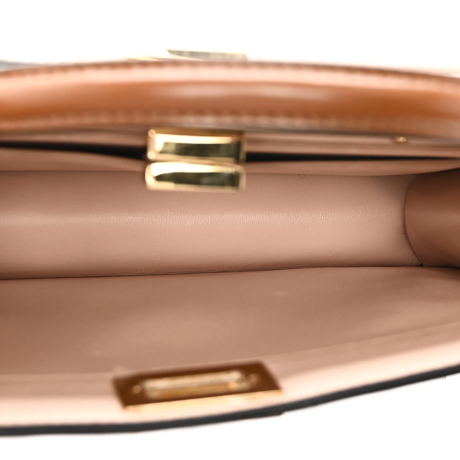 Vitello King Luxor Shiny Nappa Medium Peekaboo I SEE U East West Satchel Brandy Light Rose