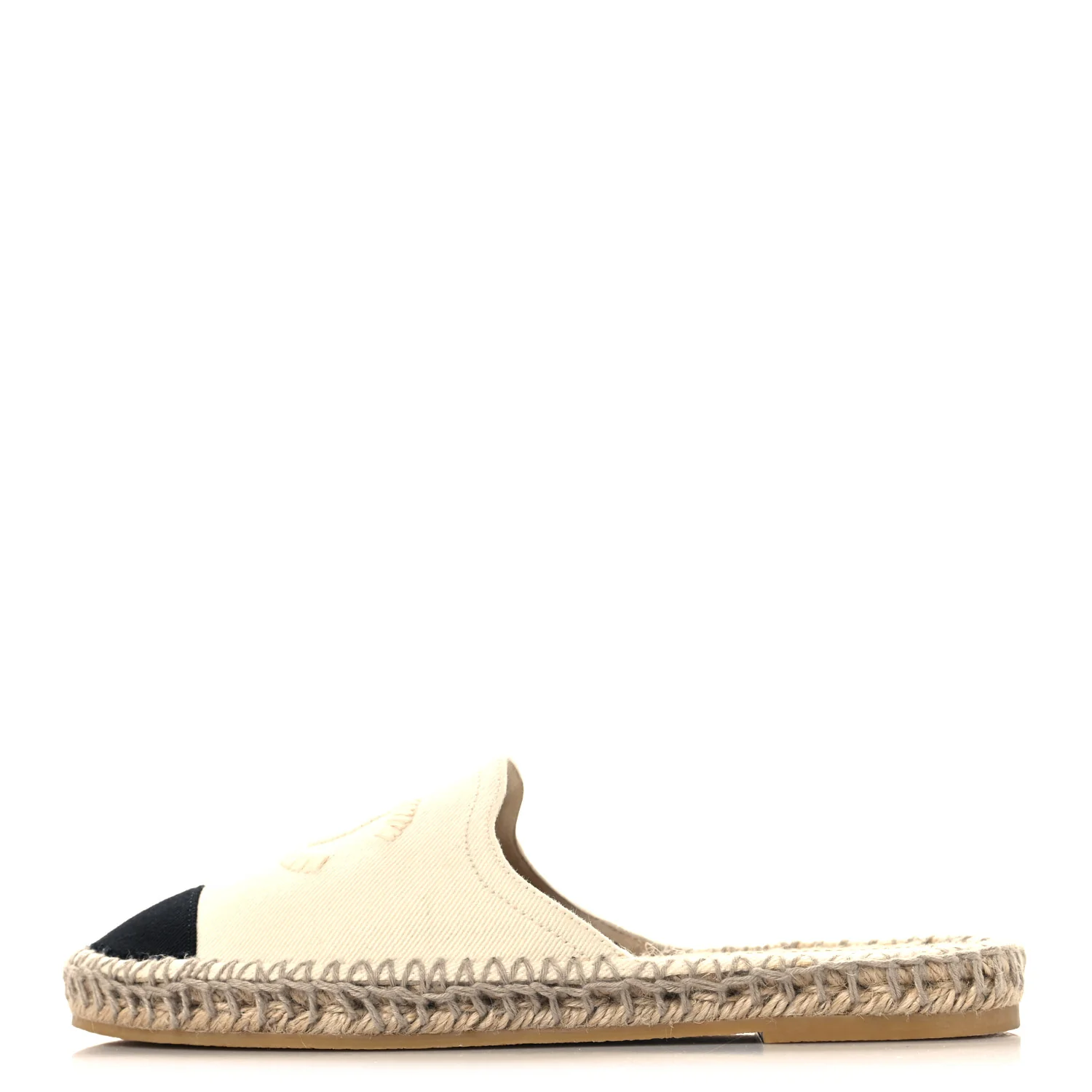 Denim CC Espadrille Mules 38  White Black