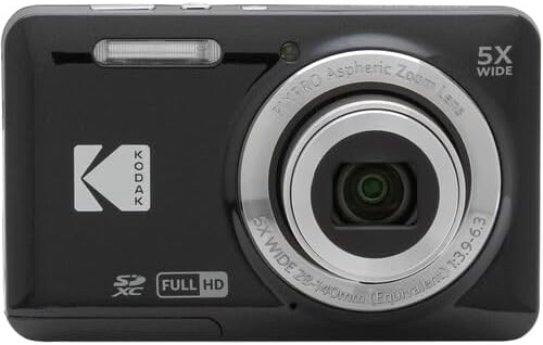 Kodak Pixpro FZ55 Digital Camera (Black) Bundle  Includes: SanDisk 128GB Memory Card  Hard Shell Camera Case  SD Card Reader and More (6 Items)