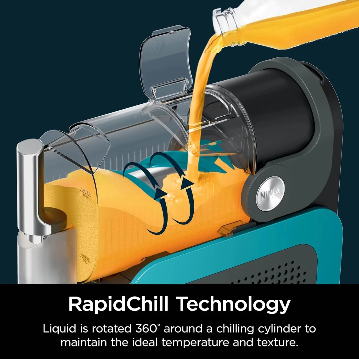 SLUSHi with RapidChill Technology, 88 oz. Frozen Drink & Slushie Machine, 5 Preset Programs, Margaritas, Frappés, and More, Premium Accents, Black, FS301