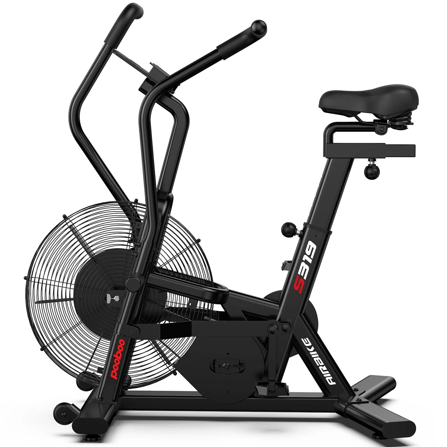 Commercial Built-in Bluetooth Fan Exercise Bike, Adjustable Air Resistance with Dual-Action Handlebars, Heavy Duty Indoor Cycling Bike for Home Gym Traininning, 350lbs Arm/Leg Cardio Workout(Air) - Image 10
