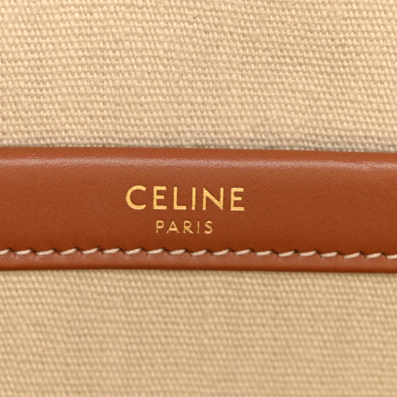 Canvas Calfskin Triomphe Print Small Cabas Thais White