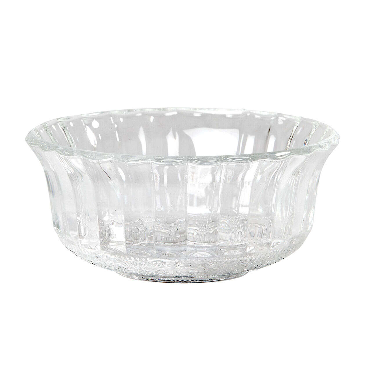 Coupelle transparente en verre ciselé