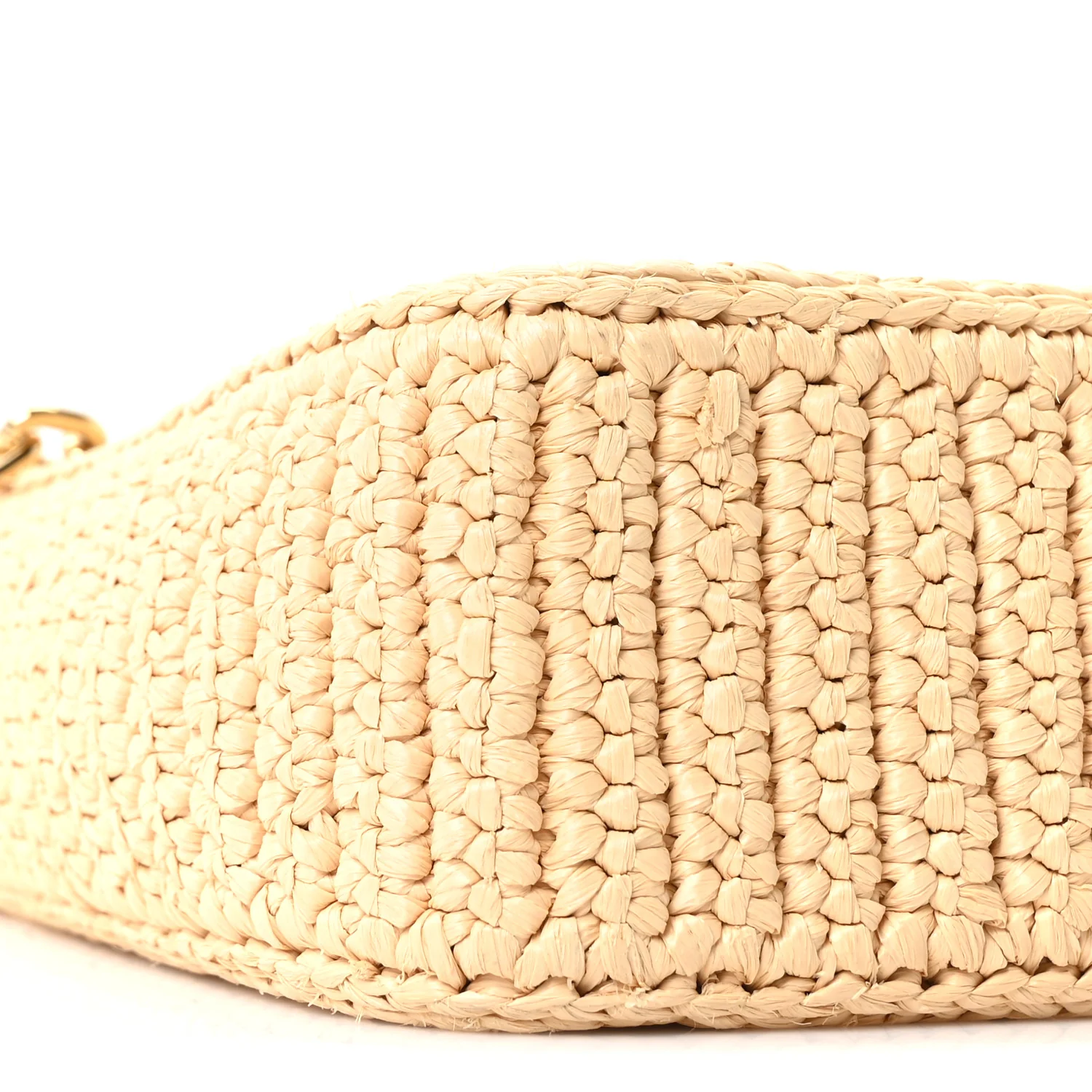 Yarn Raffia Effect Crochet Mini Re-Edition 2000 Shoulder Bag Naturale