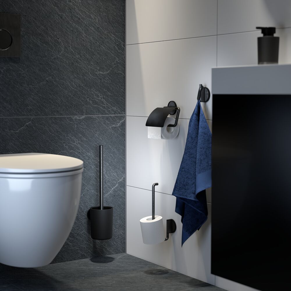 Tiger Tune Toiletborstel met Houder - Zwart
