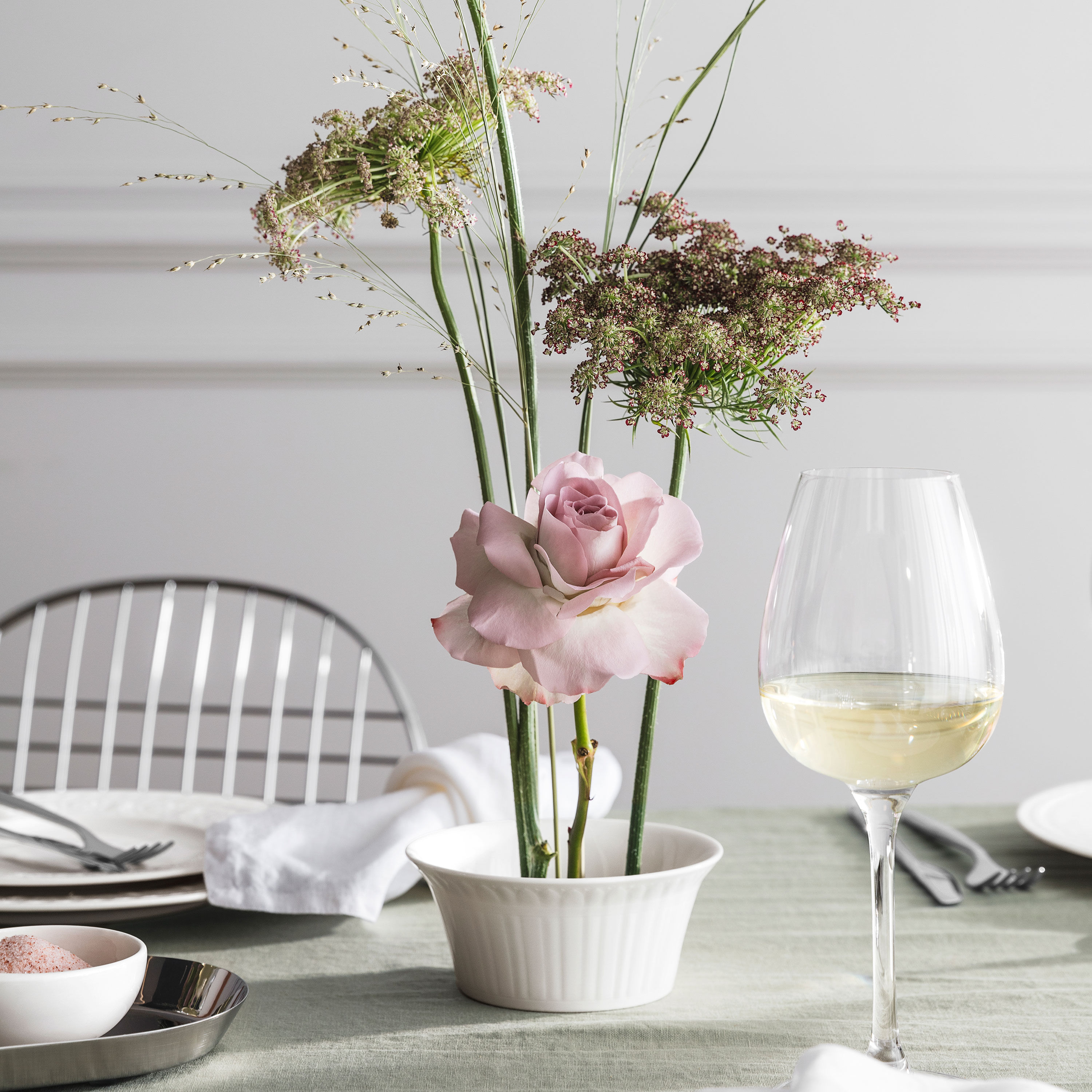 Cellini Appetizer/ Dessert Bowl - White, 7.2 oz, Premium Porcelain
