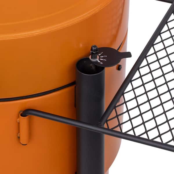 Bronco Pro Charcoal Drum Smoker and Grill in Orange with 366 sq in Cooking Space Image 10