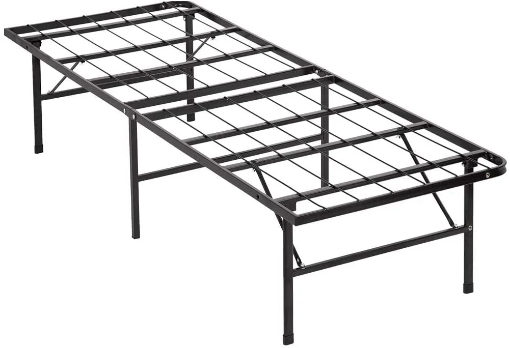 Twin Bed Frame Metal Platform Bed Frame Twin Size 14 Inch Mattress Foundation Box Spring Replacement Heavy Duty Steel Slat Easy Assembly Noise-Free,Black