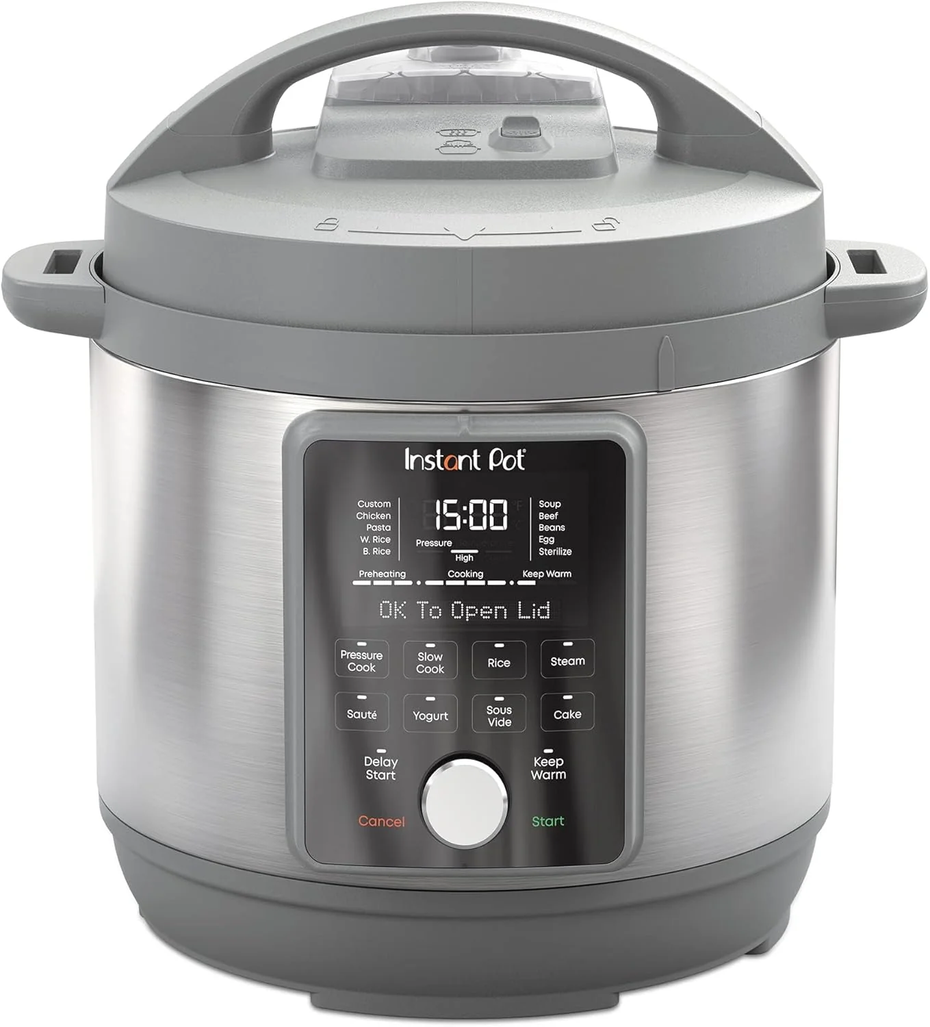 Instant Pot 8 pintes (8 litres) - Autocuiseur électrique 9 en 1 silencieux avec mijoteuse à riz et cuiseur vapeur