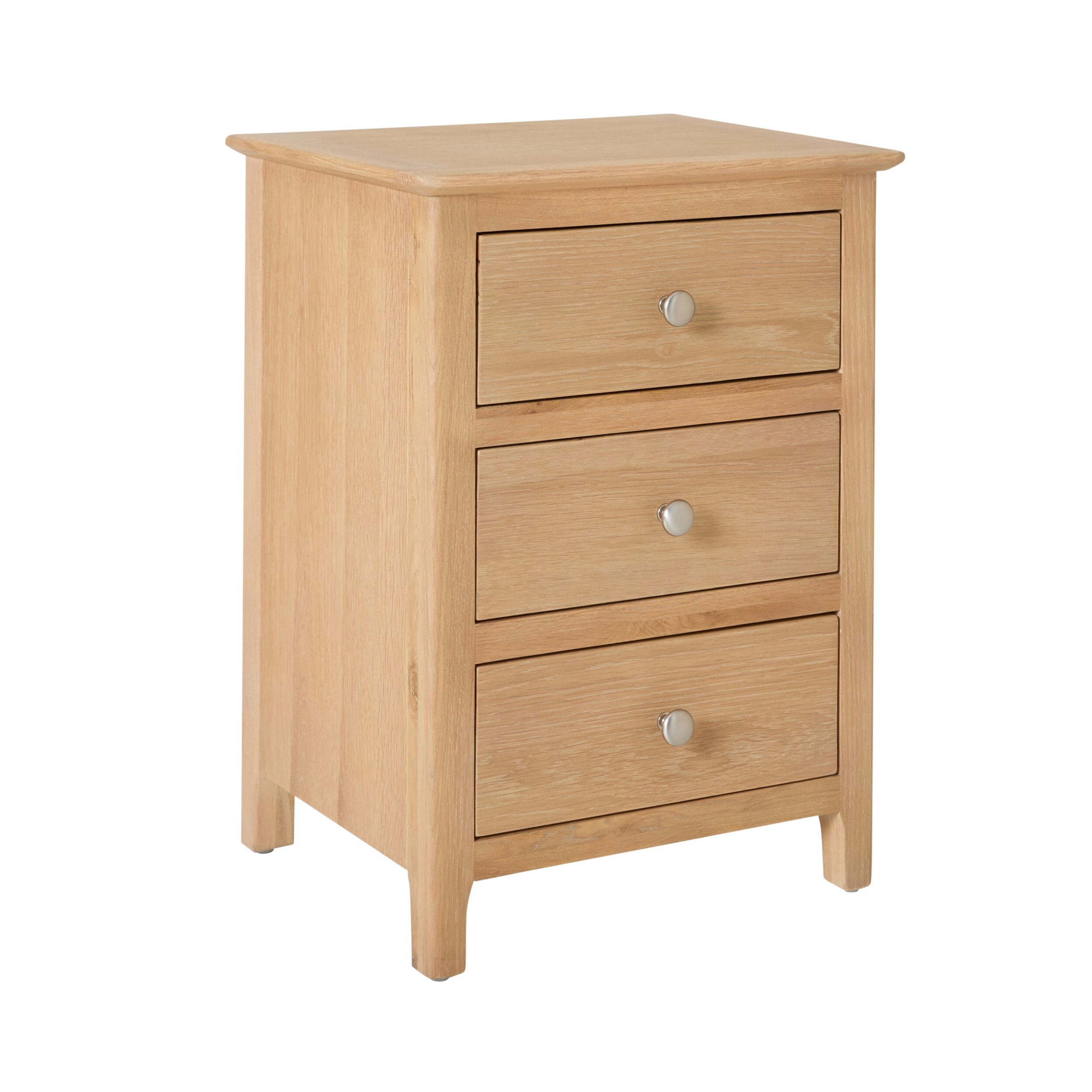 Oakridge 3 Drawer Bedside Light Oak