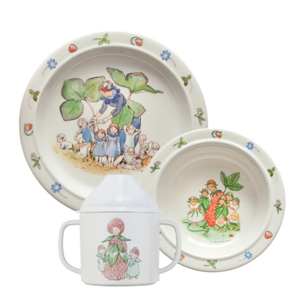Elsa Beskow barneservise 3 deler Blomsterbarn