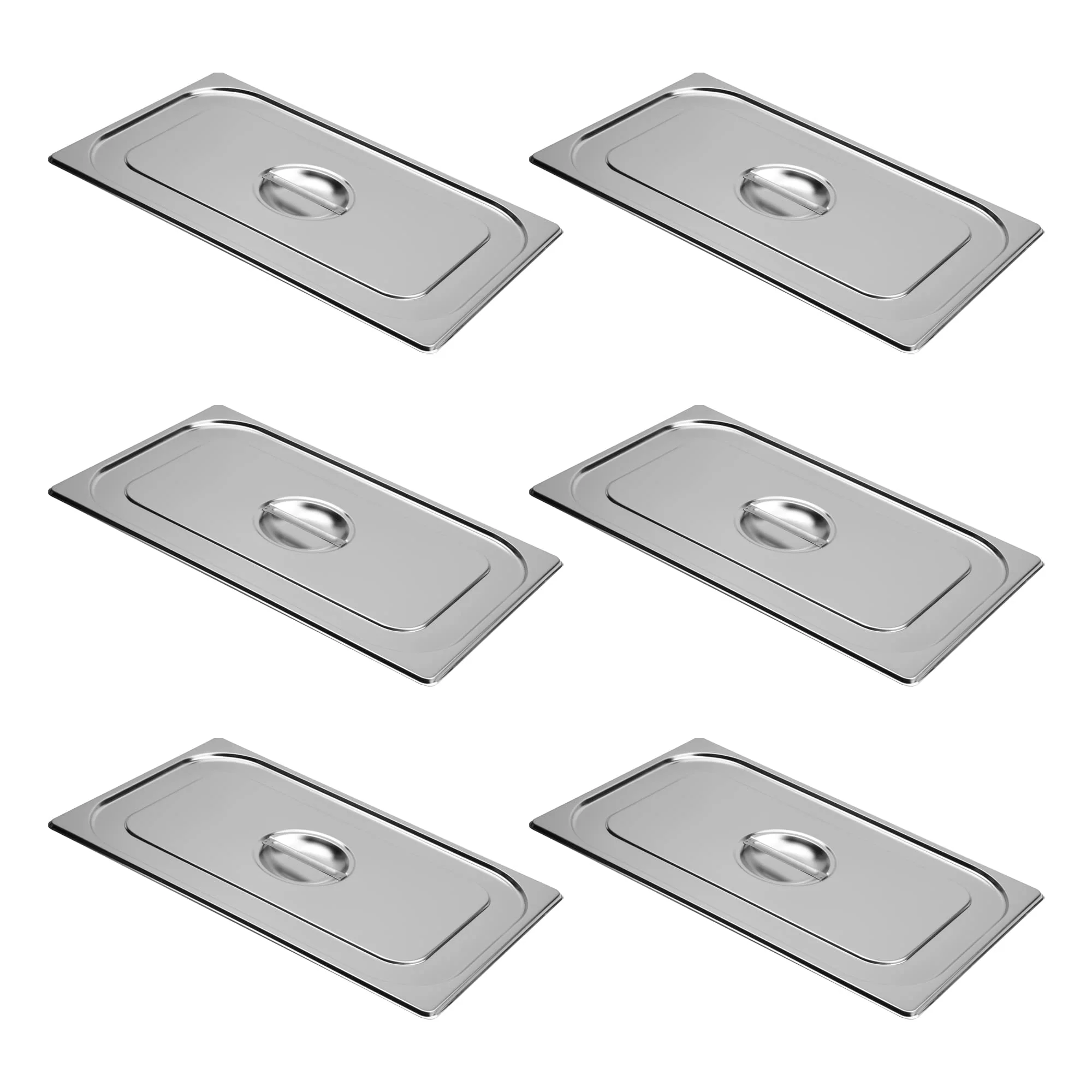 BIEAMA 6-Pack Full Size Steam Table Pan Cover. Lid with Handle